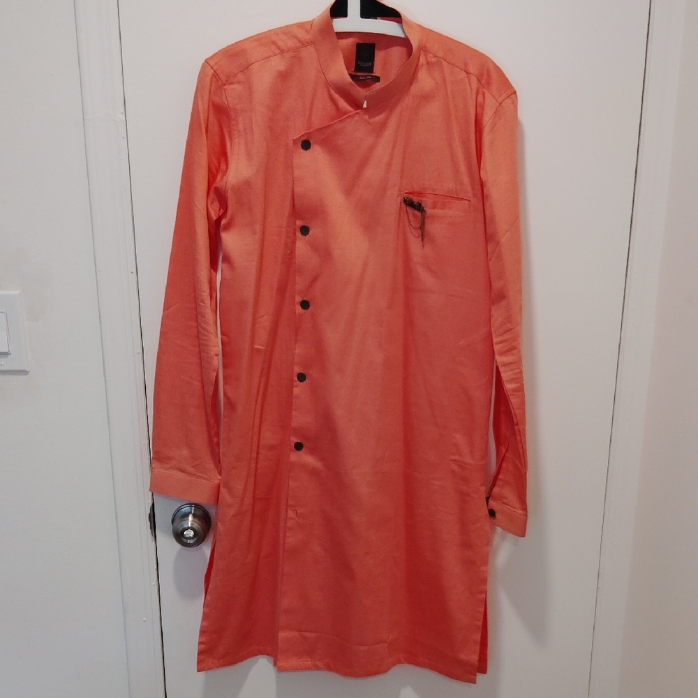 Men's Orange Double-Breasted Coat